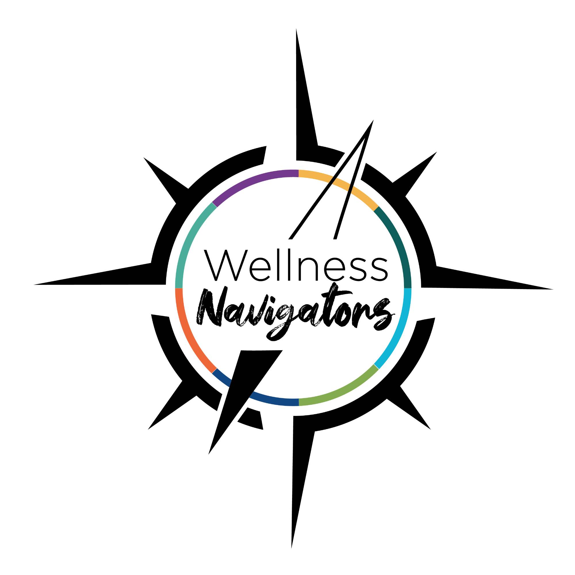 Image of a compass graphic with the words Wellness Navigators